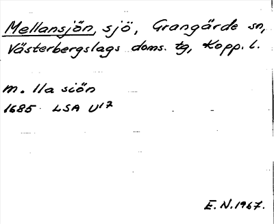 Bild på arkivkortet för arkivposten Mellansjön