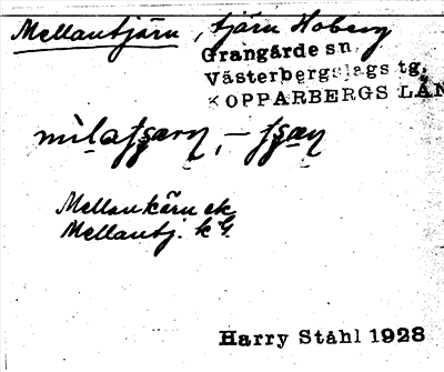 Bild på arkivkortet för arkivposten Mellantjärn