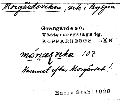Bild på arkivkortet för arkivposten Morgärdsviken