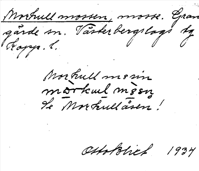 Bild på arkivkortet för arkivposten Morkullmossen