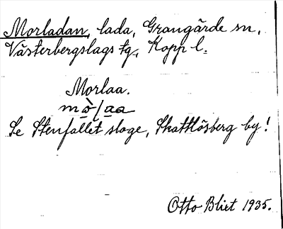 Bild på arkivkortet för arkivposten Morladan, se Stenfallet sloge