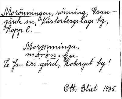 Bild på arkivkortet för arkivposten Morönningen, se Jan Ers gård