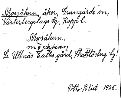 Bild på arkivkortet för arkivposten Mossåkern, se Ullnäs Calles gård