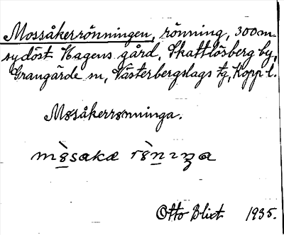 Bild på arkivkortet för arkivposten Mossåkerrönningen