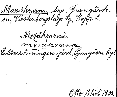 Bild på arkivkortet för arkivposten Mossåkrarna, se Marrönningen gård