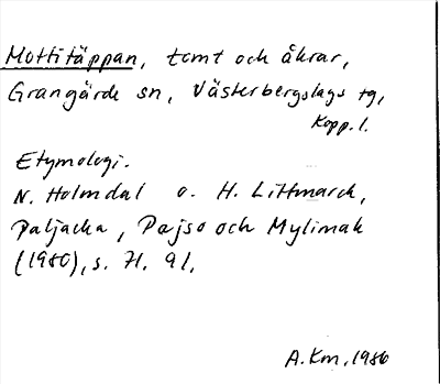 Bild på arkivkortet för arkivposten Mottitäppan