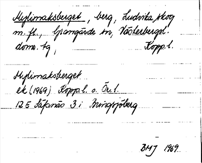 Bild på arkivkortet för arkivposten Mylimaksberget
