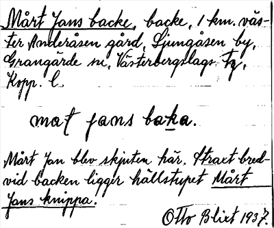 Bild på arkivkortet för arkivposten Mårt Jans backe