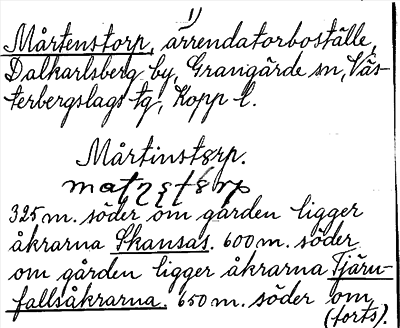 Bild på arkivkortet för arkivposten Mårtenstorp