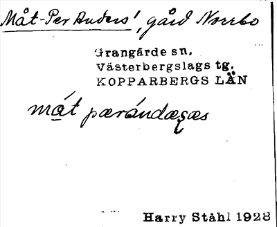 Bild på arkivkortet för arkivposten Måt-Per Anders»