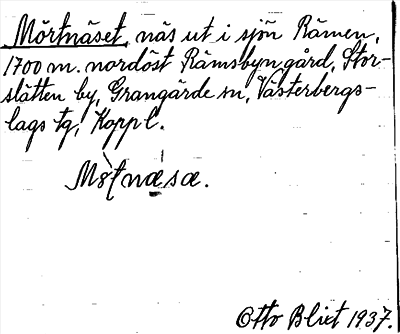 Bild på arkivkortet för arkivposten Mörtnäset