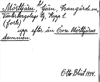 Bild på arkivkortet för arkivposten Mörttjärn