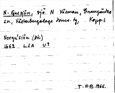 Bild på arkivkortet för arkivposten N. Gussjön