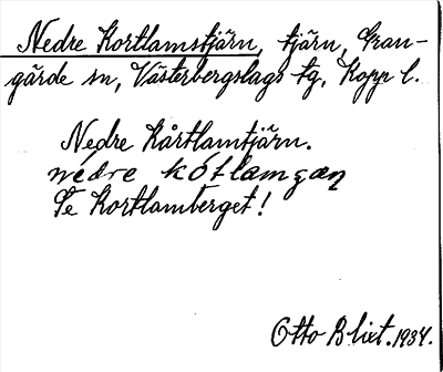 Bild på arkivkortet för arkivposten Nedre Kortlamstjärn, se Kortlamberget