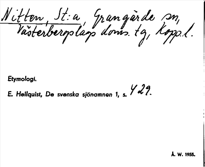 Bild på arkivkortet för arkivposten Nitten, St:a