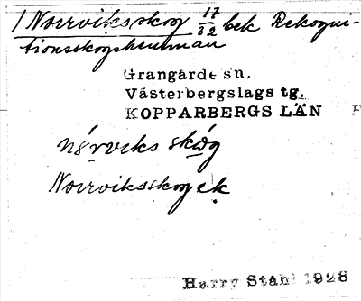 Bild på arkivkortet för arkivposten Norrviksskog
