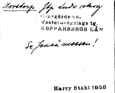 Bild på arkivkortet för arkivposten Norstorp, se Jenså mossen
