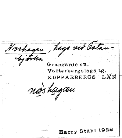 Bild på arkivkortet för arkivposten Noshagen