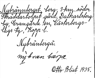Bild på arkivkortet för arkivposten Nybrännberget