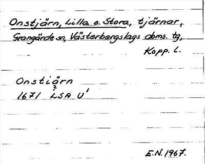 Bild på arkivkortet för arkivposten Onstjärn, Lilla o. Stora