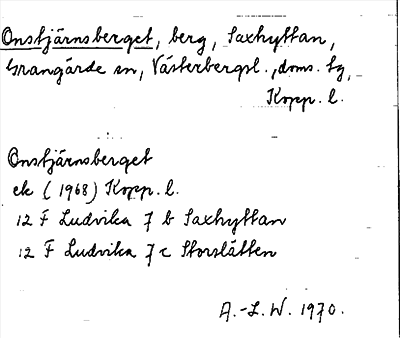 Bild på arkivkortet för arkivposten Onstjärnsberget