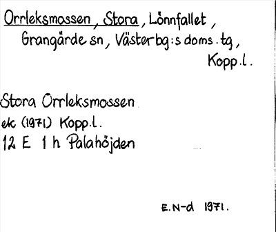 Bild på arkivkortet för arkivposten Orrleksmossen, Stora