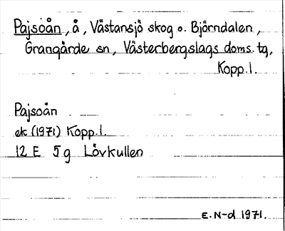 Bild på arkivkortet för arkivposten Pajsoån