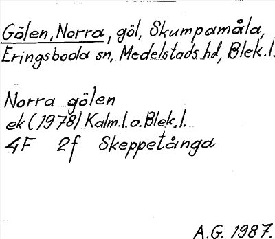 Bild på arkivkortet för arkivposten Gölen, Norra