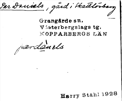 Bild på arkivkortet för arkivposten Per Daniels
