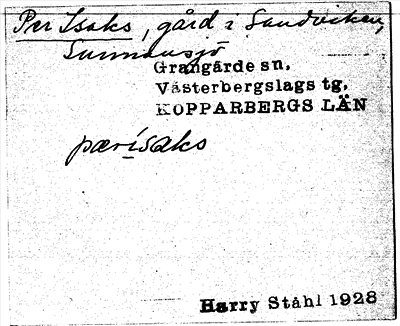 Bild på arkivkortet för arkivposten Per Isaks