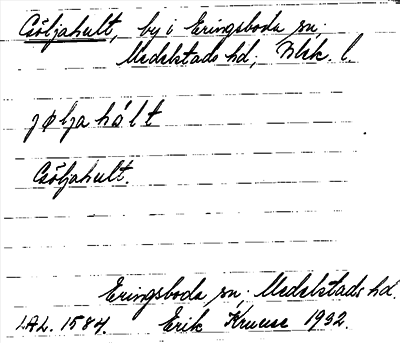 Bild på arkivkortet för arkivposten Göljahult