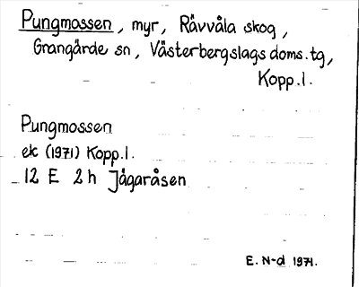 Bild på arkivkortet för arkivposten Pungmossen