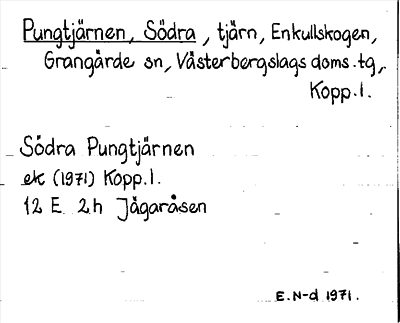 Bild på arkivkortet för arkivposten Pungtjärnen, Södra