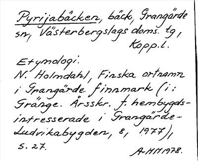 Bild på arkivkortet för arkivposten Pyrijabäcken