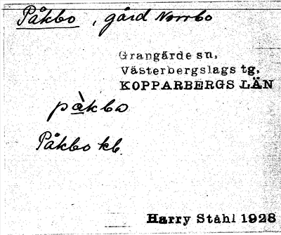 Bild på arkivkortet för arkivposten Påkbo