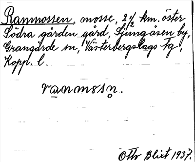 Bild på arkivkortet för arkivposten Ranmossen