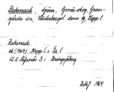 Bild på arkivkortet för arkivposten Ratanack