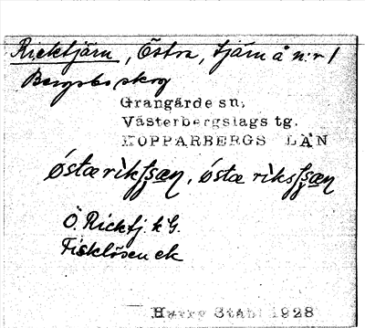 Bild på arkivkortet för arkivposten Ricktjärn, Östra