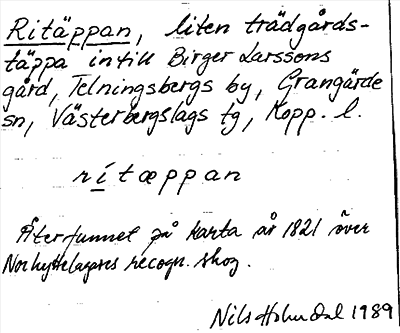 Bild på arkivkortet för arkivposten Ritäppan