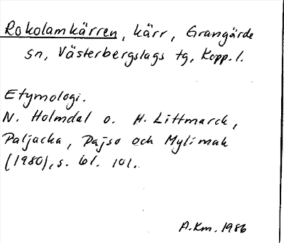 Bild på arkivkortet för arkivposten Rokolamkärren