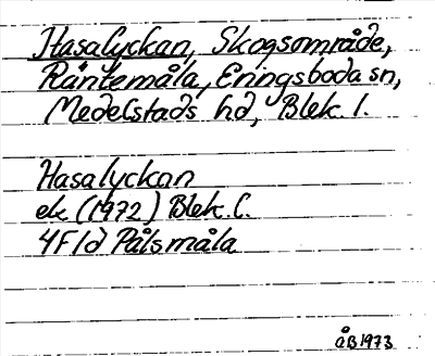 Bild på arkivkortet för arkivposten Hasalyckan