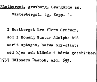 Bild på arkivkortet för arkivposten Råstberget