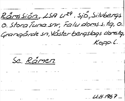 Bild på arkivkortet för arkivposten Räms Siön, se Rämen