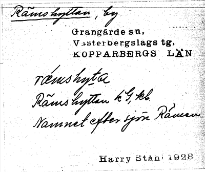 Bild på arkivkortet för arkivposten Rämshyttan