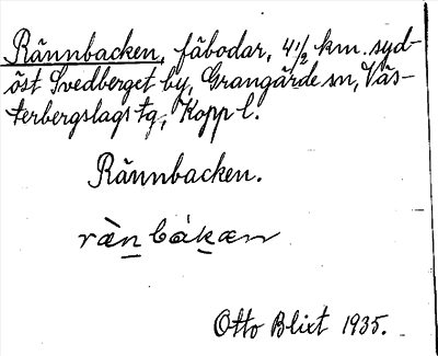 Bild på arkivkortet för arkivposten Rännbacken