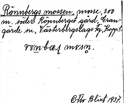 Bild på arkivkortet för arkivposten Rönnbergs mossen