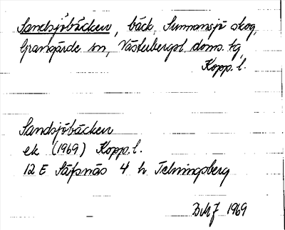 Bild på arkivkortet för arkivposten Sandsjöbäcken