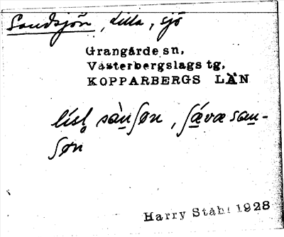 Bild på arkivkortet för arkivposten Sandsjön, Lilla