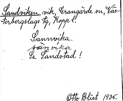 Bild på arkivkortet för arkivposten Sandviken, se Sandstad