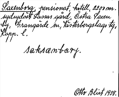 Bild på arkivkortet för arkivposten Saxenborg